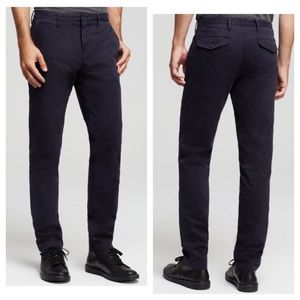 Burberry business dark blue cotton chino trousers